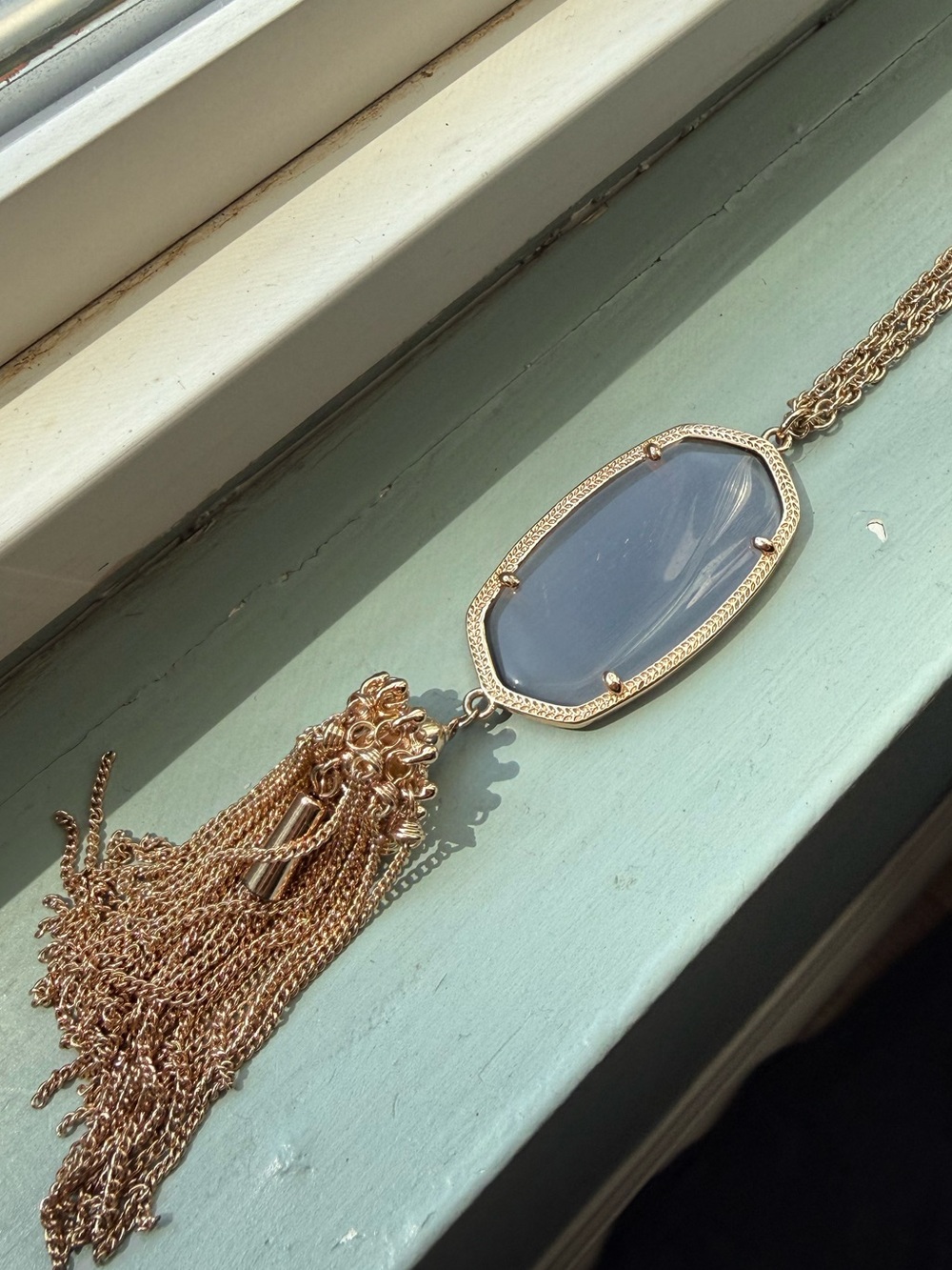 Kendra Scott Rayne Tassel Necklace m cat's eye stone rose goldframe - Picture 2 of 4